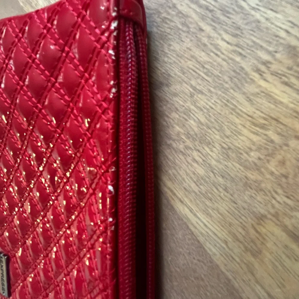 Express Glossy Red Quilted Wristlet